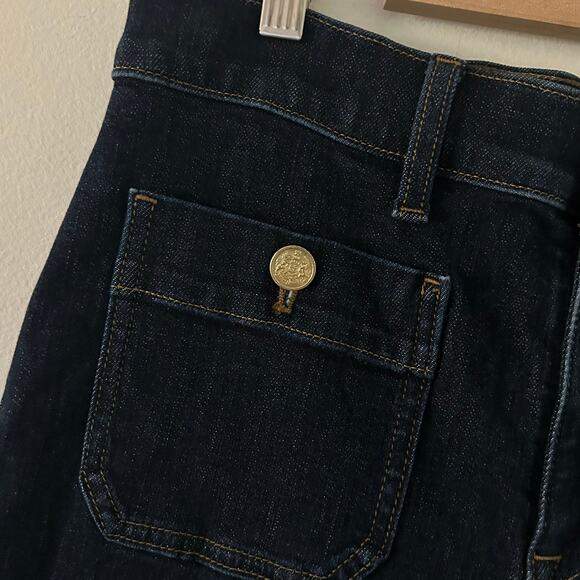 J. Crew Factory Slim Wide Leg Sailor Jean Dark Wash Stretch 27 P Petite NWOT - Picture 4 of 10